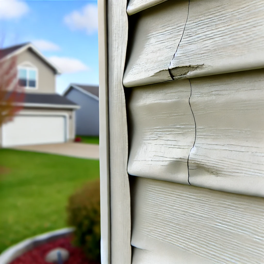 Cracked and warped vinyl siding