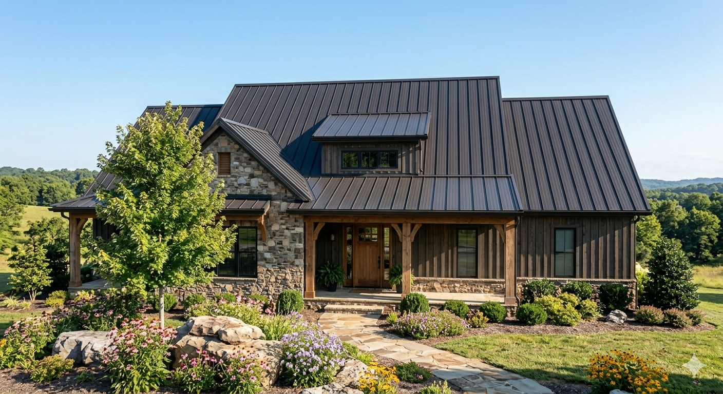 Standing Seam Metal Roof with Striations