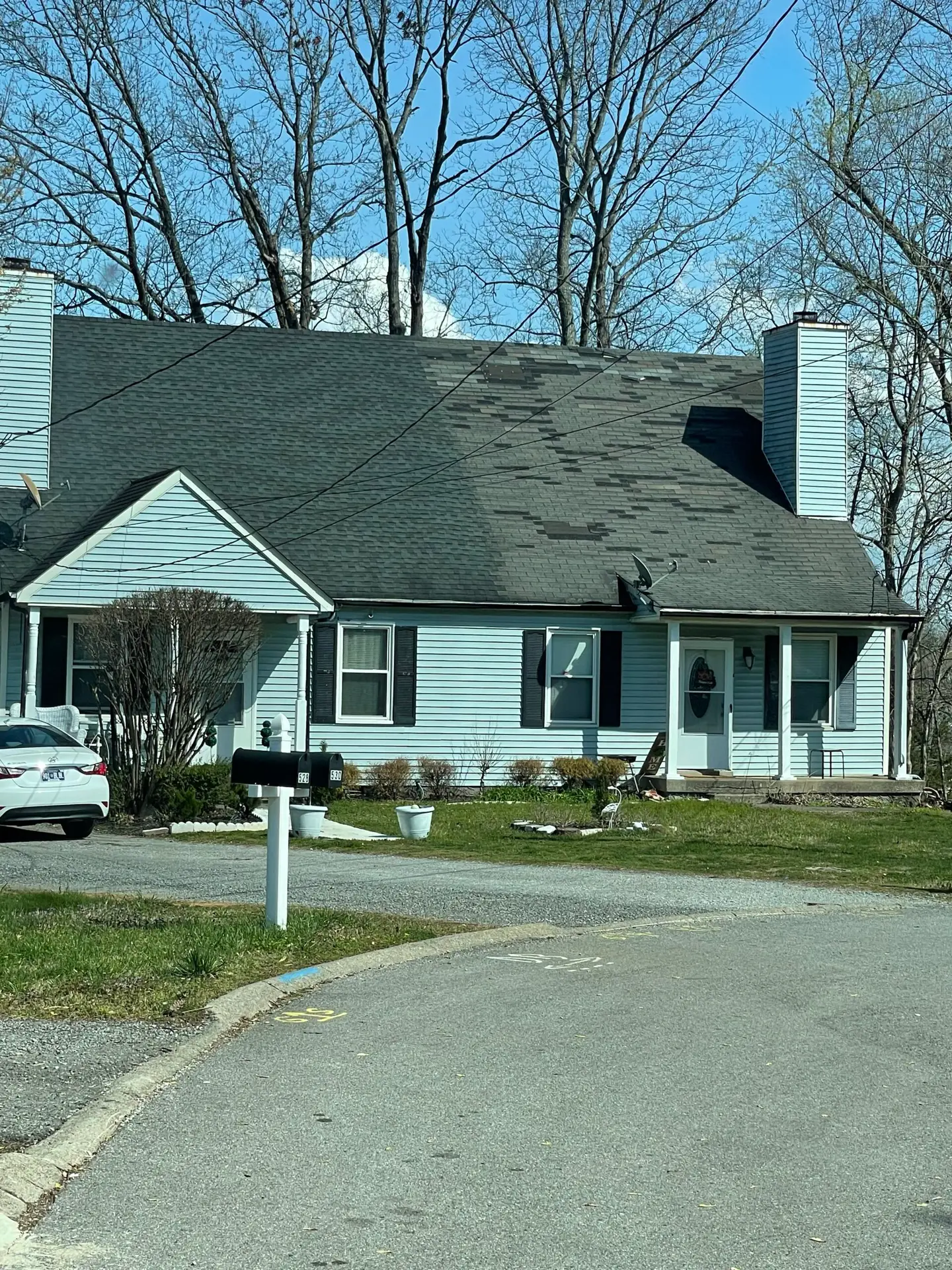 Obvious roof damage on the 3-tab side.